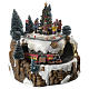 Christmas village with train and children in movement with lights and music 25x20 cm s1