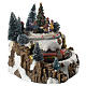 Christmas village with train and children in movement with lights and music 25x20 cm s3