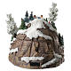 Christmas village with mountains and horses equipped with lights and music 35x35x30 cm s4