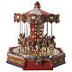 Merry go round with horses for Christmas village with lights, movement and music 35x35x35 cm s1