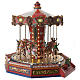 Merry go round with horses for Christmas village with lights, movement and music 35x35x35 cm s3