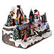 Illuminated Christmas village with snowman and turning tree 25x15x15 cm s4