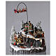 Village with moving sleigh, reindeer, lights and music 35x40x35 s2