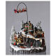Illuminated Christmas village, animated sleigh pulled by reindeers 35x40x35 s2