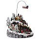 Illuminated Christmas village, animated sleigh pulled by reindeers 35x40x35 s4