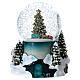 Illuminated musical christmas snow globe with tree 20 cm s5