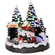 Christmas village with lights, moving train, tunnel and Santa Claus on hammock 20x20x20 cm s1