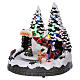 Christmas village with lights, moving train, tunnel and Santa Claus on hammock 20x20x20 cm s3