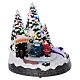 Christmas village scene moving sleigh, tunnel and Santa Claus 20x20x18 cm s4