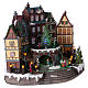 Christmas village scene with rotating tree 31x38x20 cm s4