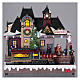 Christmas village station with lights and moving train 30x30x15 cm s2