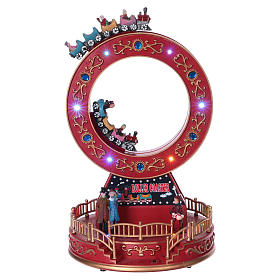 Christmas village with lights and moving trains 30x20x20 cm