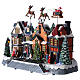 Animated musical Christmas village with Santa and reindeers 30x35x20 cm s3
