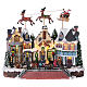 Christmas village with lights and moving Santa Claus with reindeers 30x35x20 cm s1
