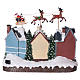 Christmas village with lights and moving Santa Claus with reindeers 30x35x20 cm s5
