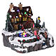 Christmas village with lights and moving ice skaters 25x25x25 cm s4