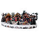 Christmas village with lights and six moving ice skaters 20x45x35 cm s3