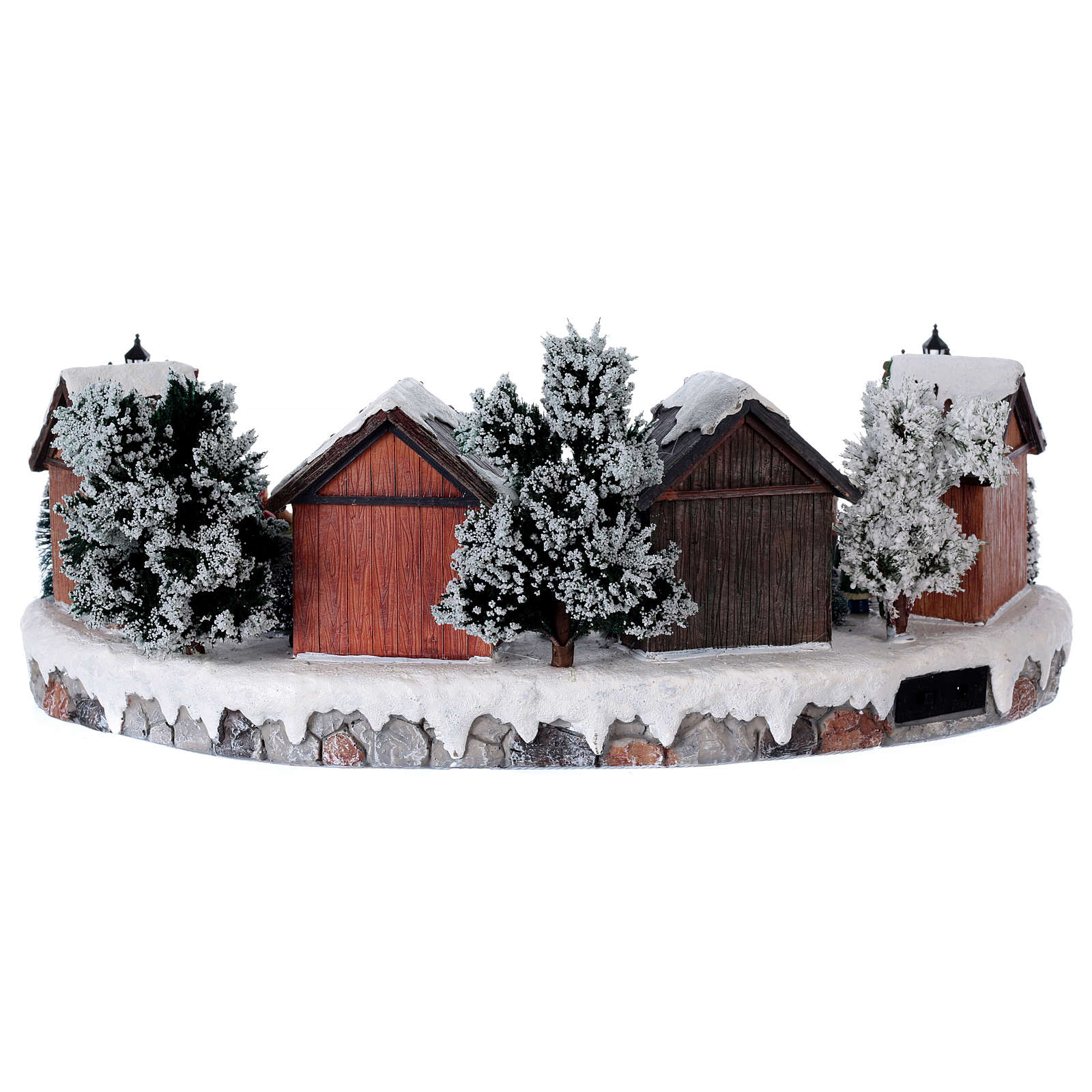 Christmas village with animated ice skaters and music | online sales on