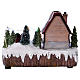 Christmas village with lights, music, shop and moving woman with baby carriage 15x20x10 cm s5