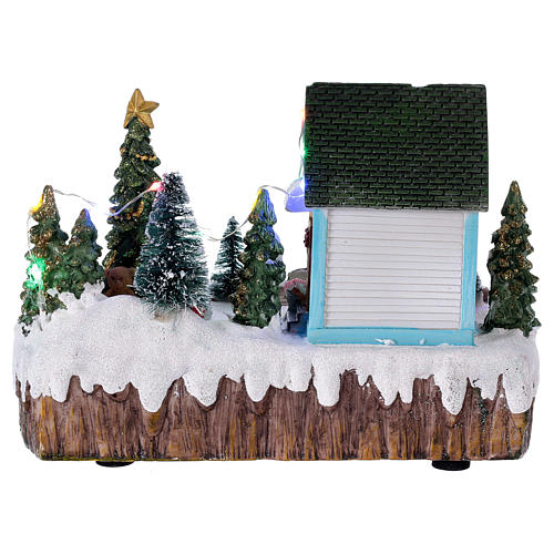 Christmas village with lights, music, shop and moving tree 15x20x10 cm 5