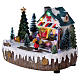 Christmas village set with moving shop lighted tree, 15x20x10 cm s3