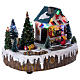 Christmas village set with moving shop lighted tree, 15x20x10 cm s4