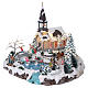 Illuminated Christmas village with animated ice skaters and Church 45x49x46 cm s3