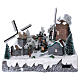 Weihnachtsdorf 35x50x40 cm mit Netzanschluss mit Bachlauf und zwei Windmühlen in Bewegung s6
