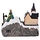 Weihnachtsdorf beleuchtet Weihnachtbaum in Bewegung Familie und Fluß 20x25x16 cm mit Batterie und Netzanschluss s5