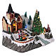 Christmas village with lights, moving tree, family and river 20x25x16 cm s4