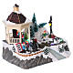Christmas village with lights, moving ice skaters and Santa Claus 20x25x16 cm s4