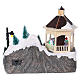 Christmas village with lights, moving ice skaters and Santa Claus 20x25x16 cm s5