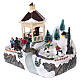 Illuminated Christmas village with animated ice skaters and Santa Claus 20x25x16 cm s3
