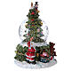Glass globe with snow, lights and music 18.5 cm in resin with battery-powered movement s3