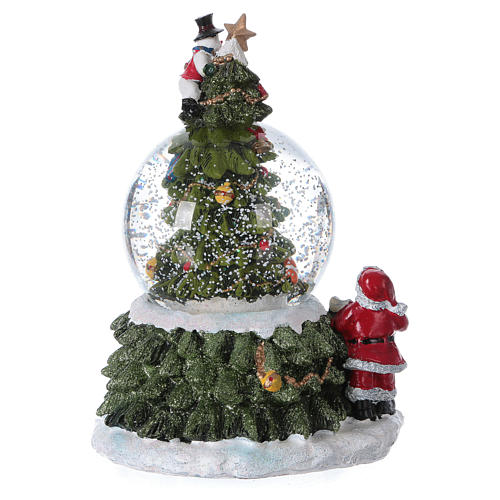 Snow Globe with lights movement and music 18.5 cm resin battery powered 4