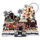 Weihnachtsdorf, mit Beleuchtung, Musik und beweglichen Jahrmarktsattraktionen, 30x45x35 cm, Netzanschluss s1