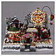 Weihnachtsdorf, mit Beleuchtung, Musik und beweglichen Jahrmarktsattraktionen, 30x45x35 cm, Netzanschluss s2