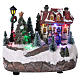 Christmas village with LED lights and rotating Christmas Tree 15x20x10 cm s1