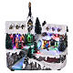 Christmas village with moving ice-skater 20x20x15 cm s1