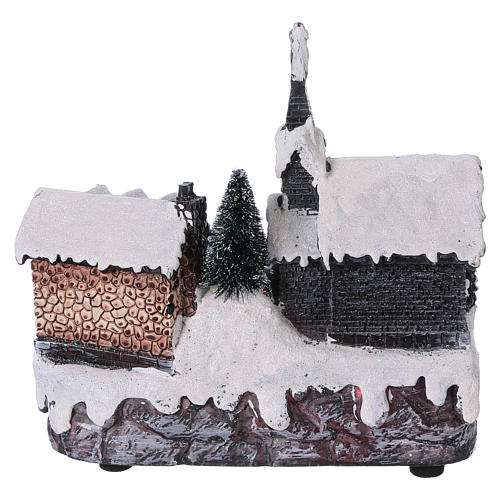 20x20x15 cm Christmas Village with moving skater battery-powered 5