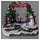 Christmas village with moving snowman and swing 20x20x20 cm s2