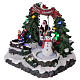Christmas village with moving snowman and swing 20x20x20 cm s3