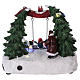 Christmas village with moving snowman and swing 20x20x20 cm s5
