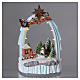 Paesaggio natalizio in resina 30x20x15 cm bambini movimento batteria s2