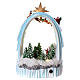 Paesaggio natalizio in resina 30x20x15 cm bambini movimento batteria s5
