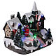 Christmas village with moving Santa Claus 20x20x15 cm s4