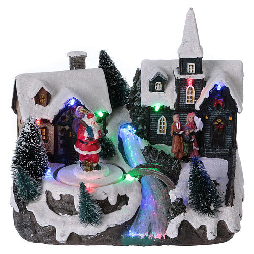 Christmas Village Animated with battery moving Santa Clause 20x20x15 cm 1