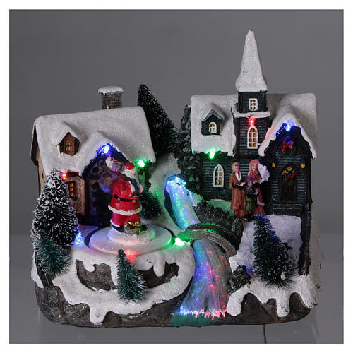 Christmas Village Animated with battery moving Santa Clause 20x20x15 cm 2