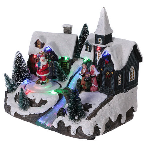 Christmas Village Animated with battery moving Santa Clause 20x20x15 cm 3