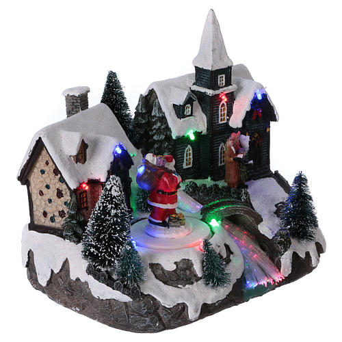 Christmas Village Animated with battery moving Santa Clause 20x20x15 cm 4